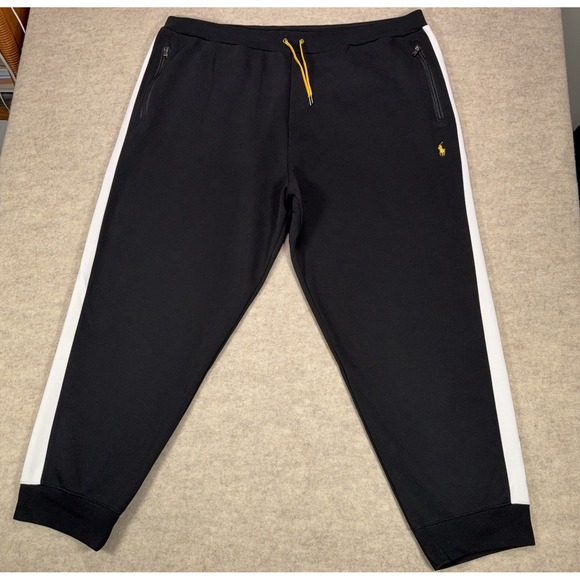 Polo Ralph Lauren Big Tall Double Knit Fleece Jogger Mens 4XB Black Sweatpants - Picture 2 of 16